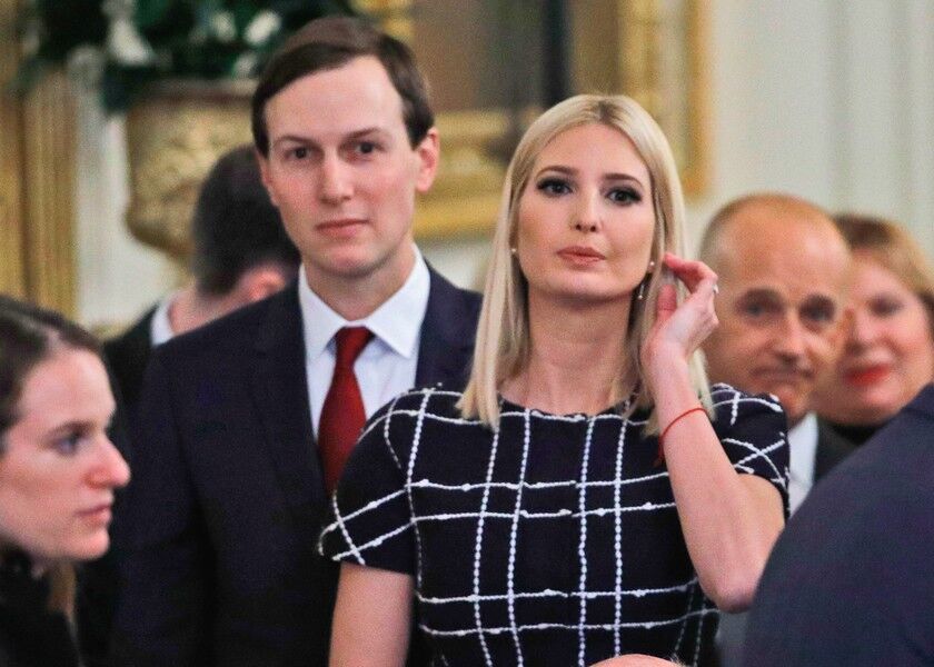 Senior advisers to the President, Ivanka Trump and Jared Kushner, left, watch during a signing ceremony with President Donald Trump and Chinese Vice Premier Liu He for “phase one” of a U.S.-China trade agreement, in the East Room of the White House, Wednesday. AP