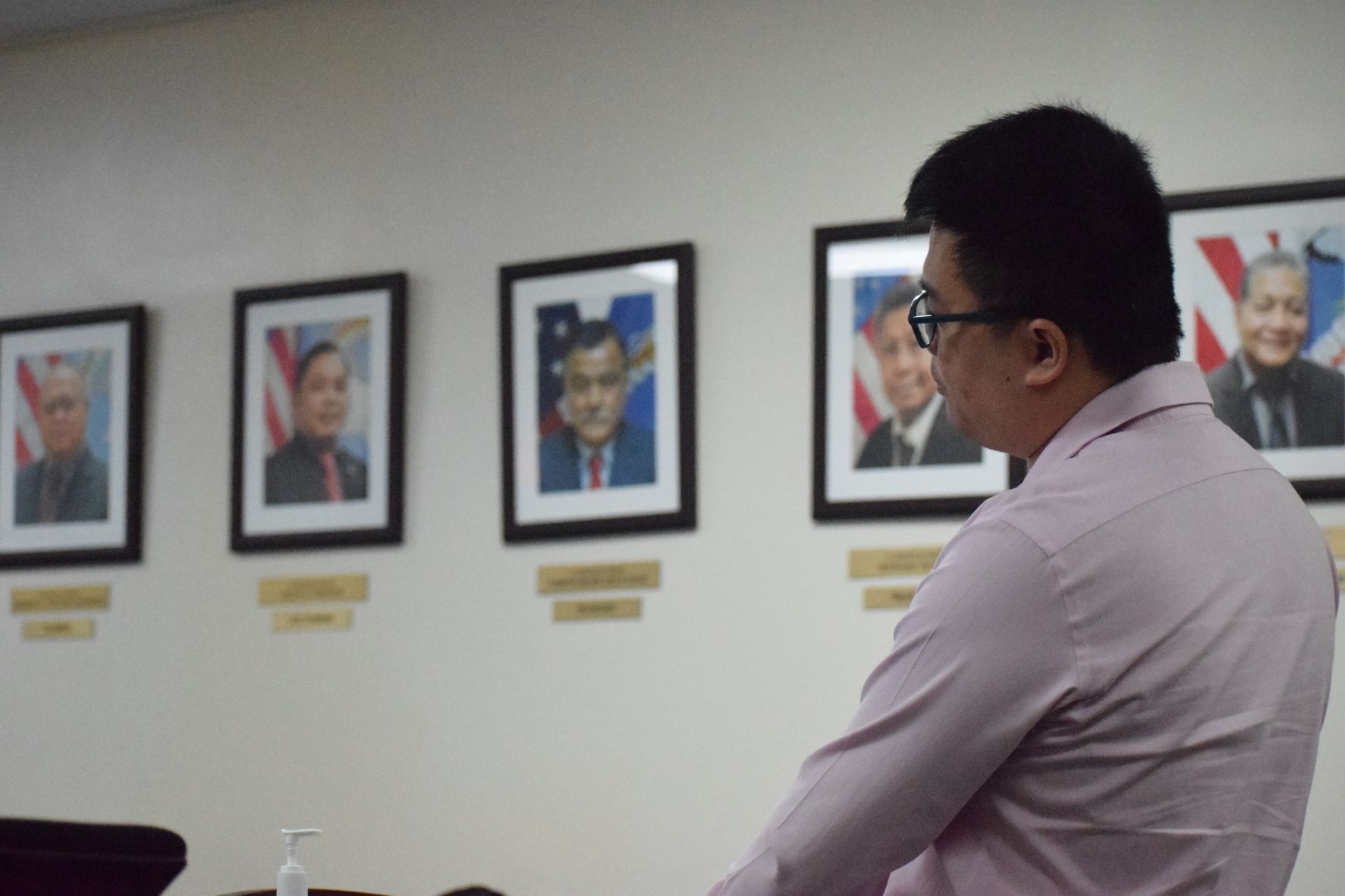 Imperial Pacific International Human Resource Business Partner How Yo Chi appears before the Commonwealth Casino Commission during its meeting at Springs Plaza in Gualo Rai on Thursday.