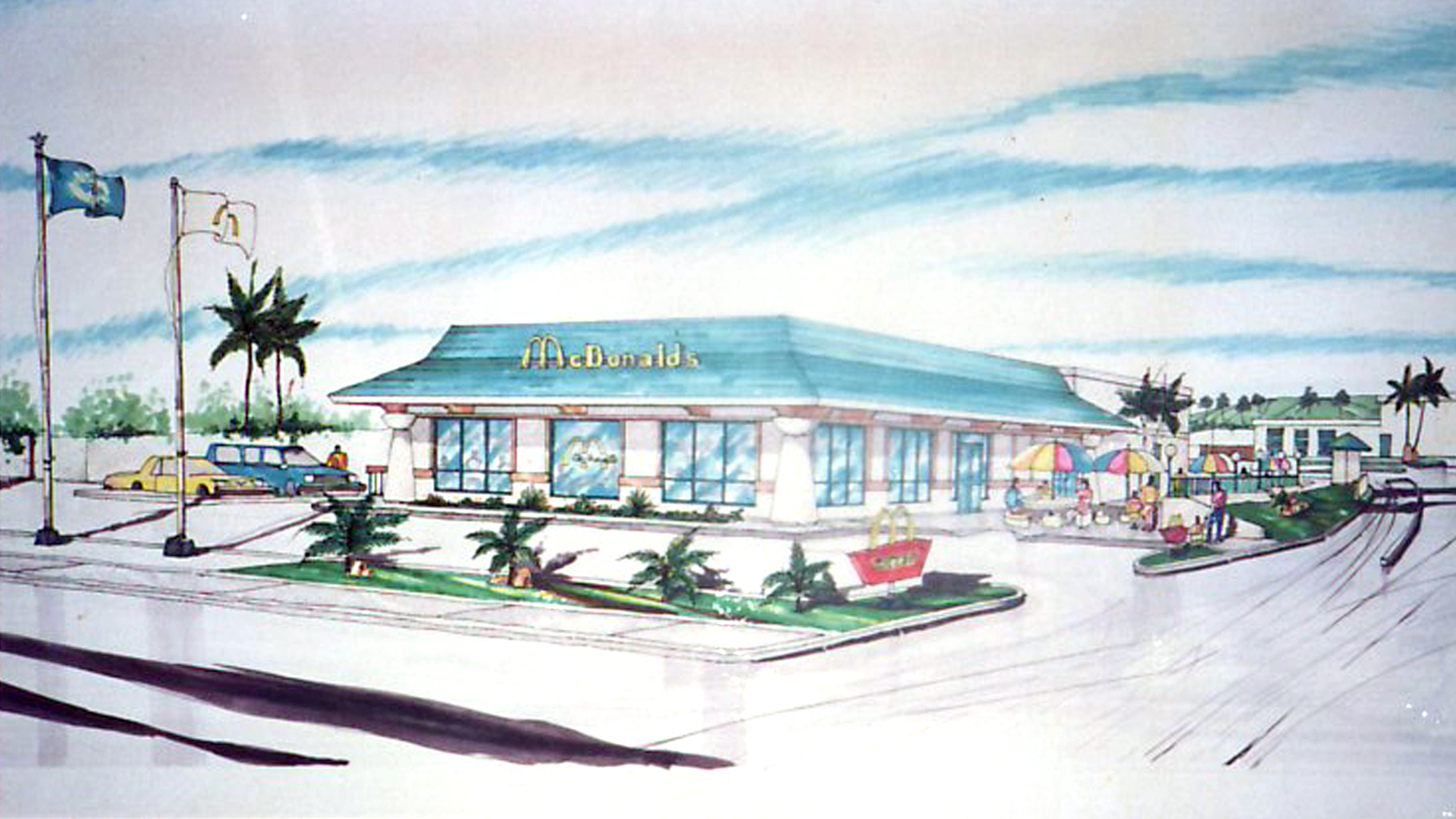 Old sketch of McDonald's Saipan