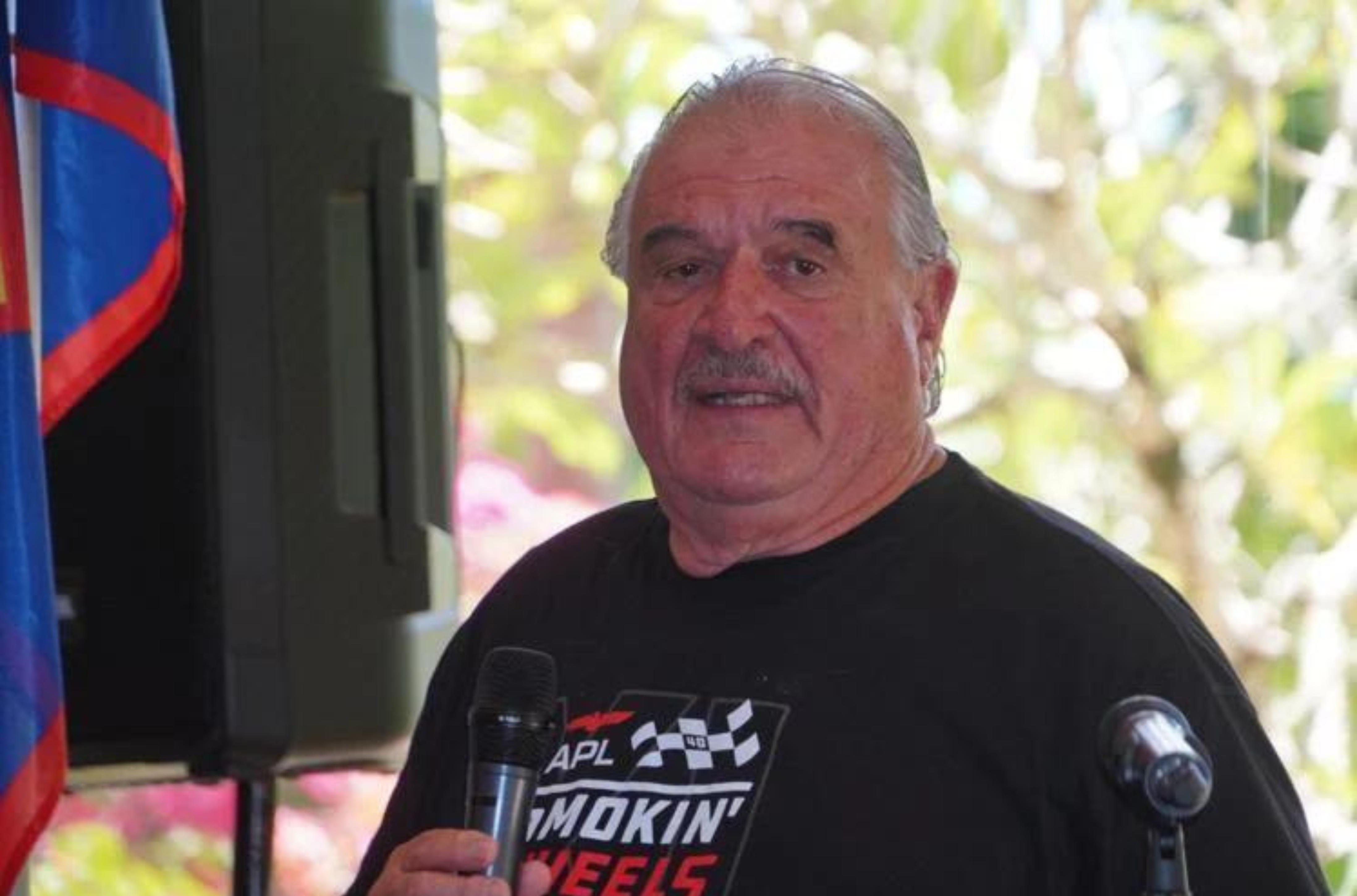 Henry Simpson speaks Tuesday, May 9, 2023, at a meeting of the Rotary Club of Tumon Bay at the Hyatt Regency Guam to voice his concerns on potentially losing the Guam International Raceway. 