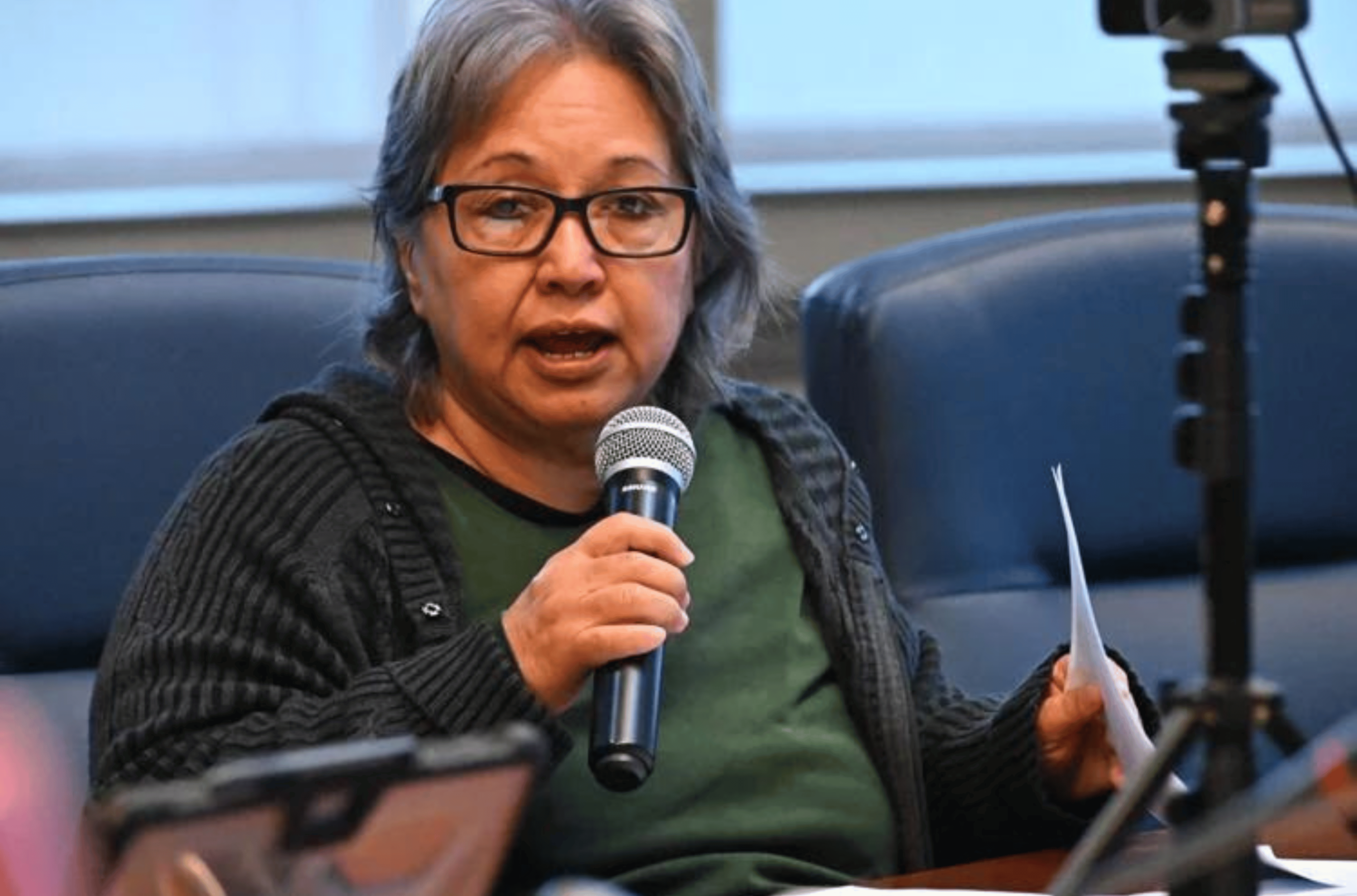 Taling Taitano, chief financial officer at the Guam Waterworks Authority, delivers a financial report during a working meeting Tuesday, Aug. 15, 2023.