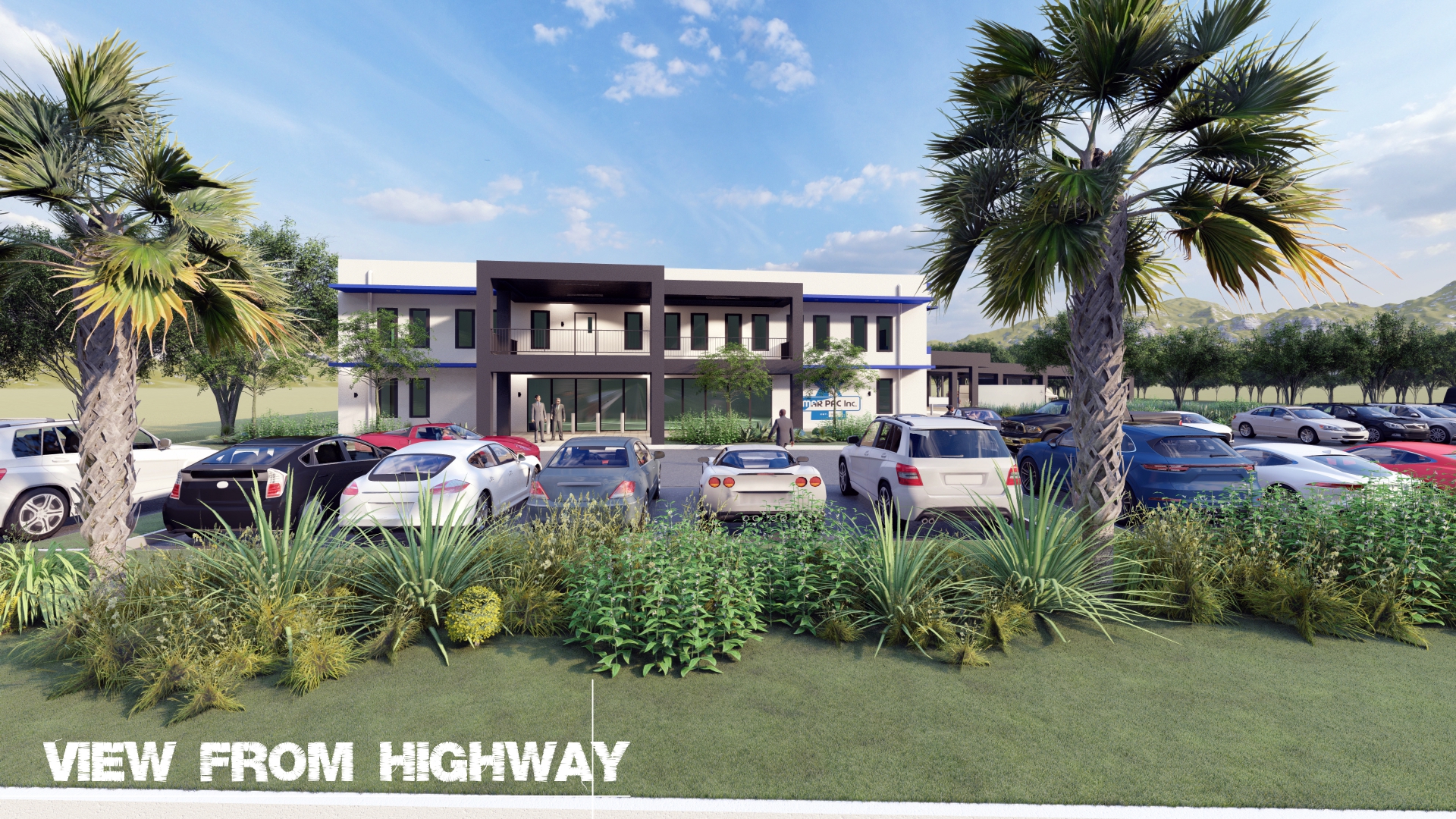 Marpac's new warehouse, view from the highway.