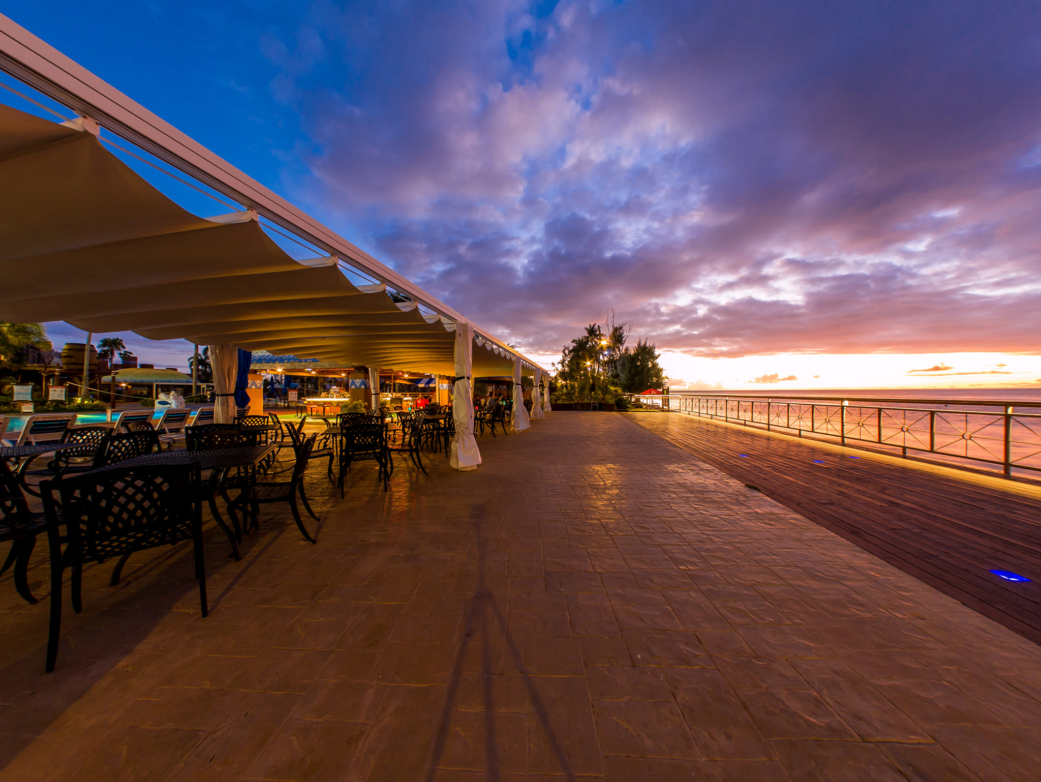 Sunset view from the deck of Saipan World Resort.