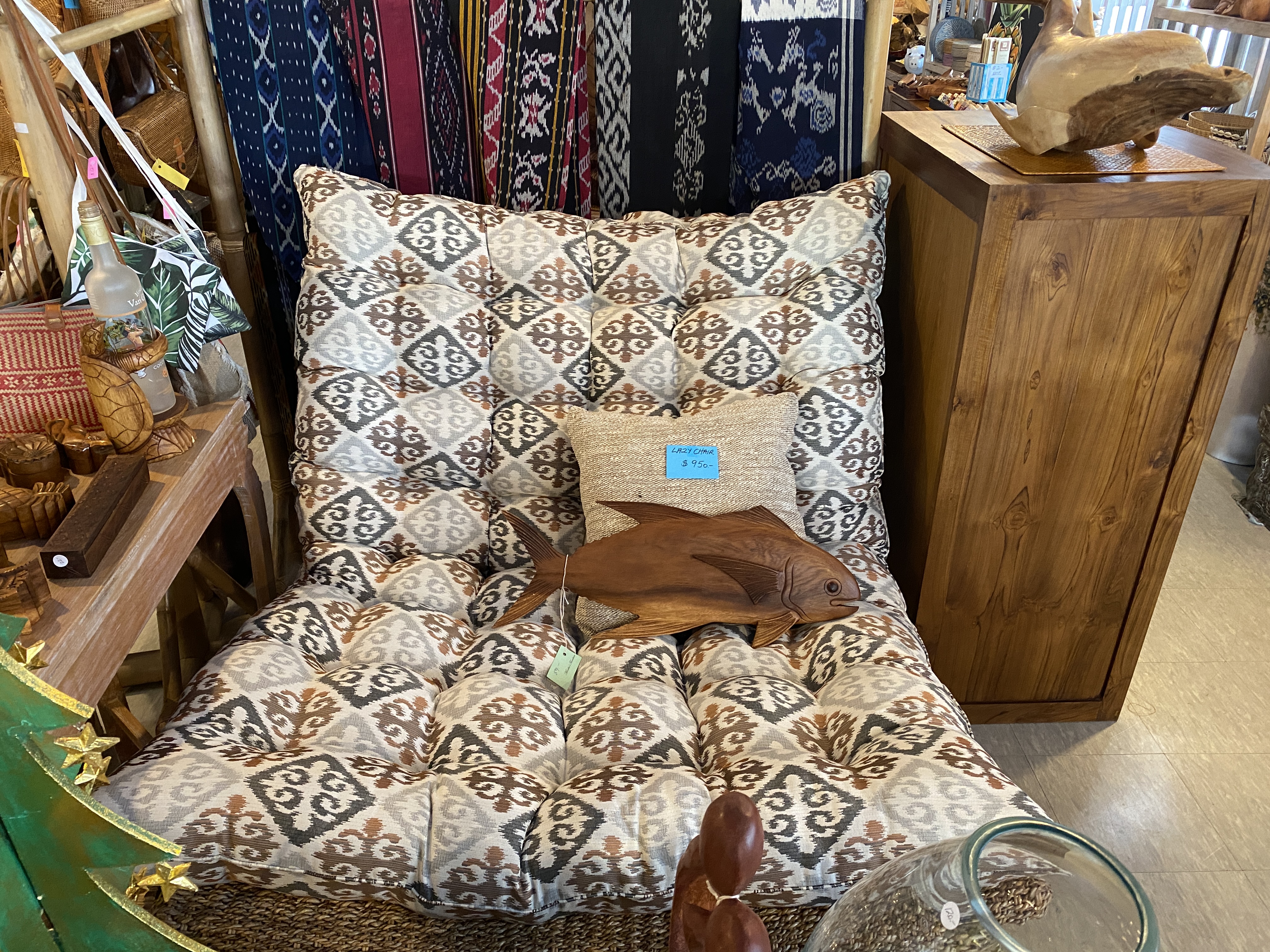 Lazy chairs get all the love at Monika’s Treasures priced at $950.