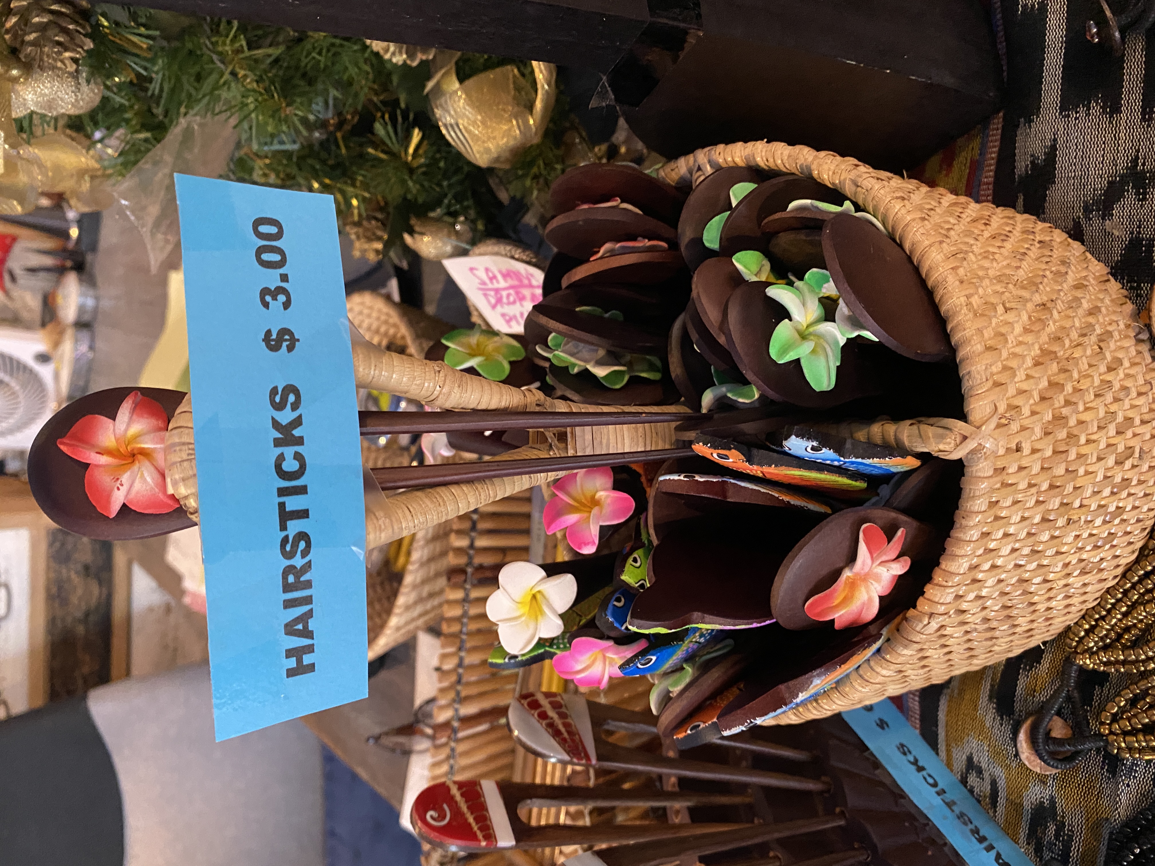 Hair sticks for $3 at Monika’s Treasures.