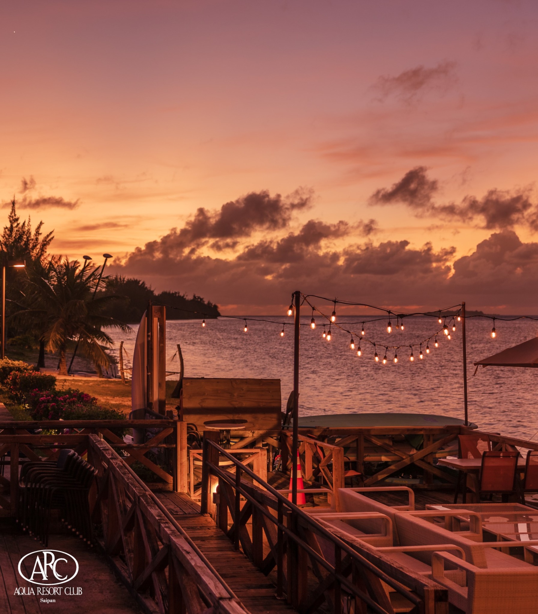 A sunset view at Aqua Resort Club.