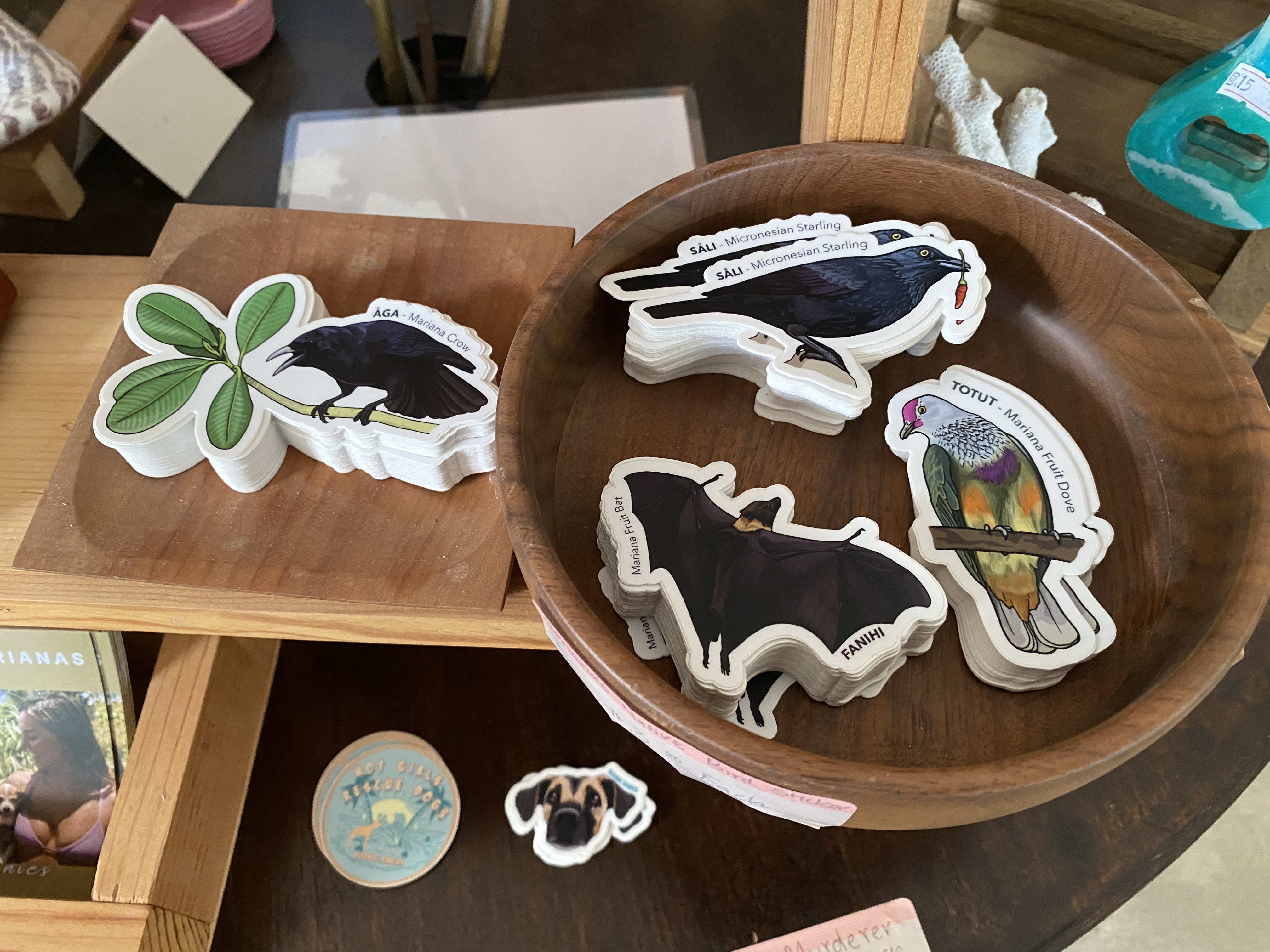 $3 bird stickers are great stocking stuffers.