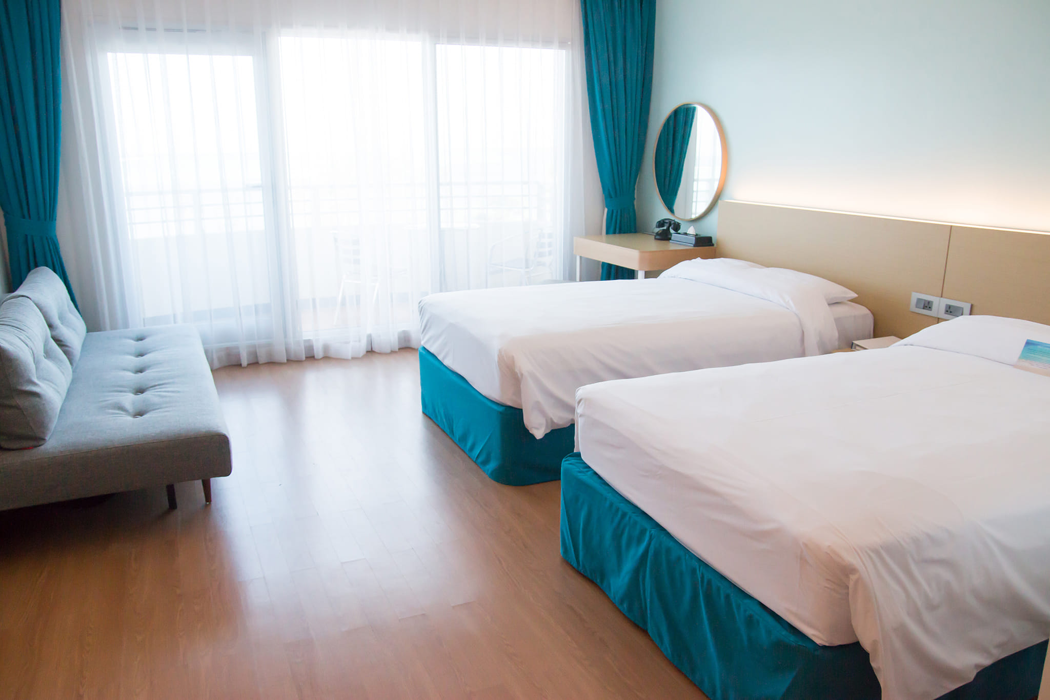 One of the rooms at Saipan World Resort offers a comfortable and relaxing stay.