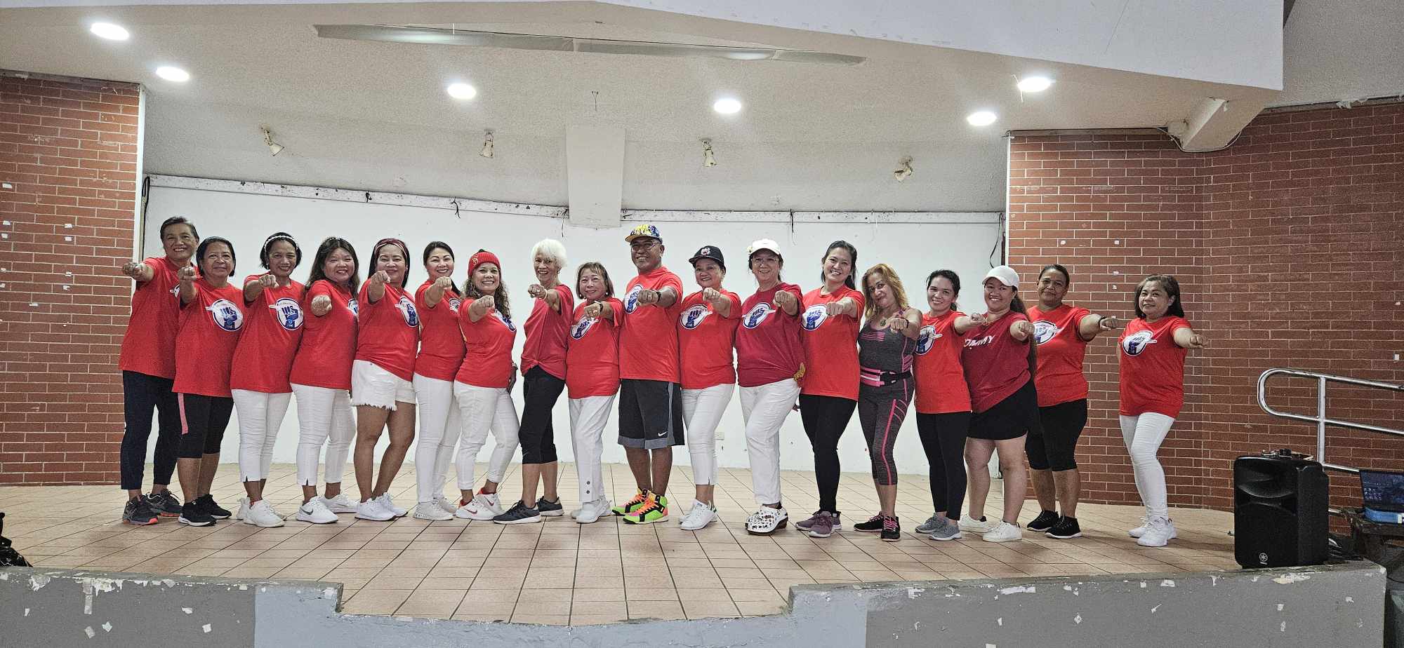 Dancers getting ready for their afternoon zumba session.