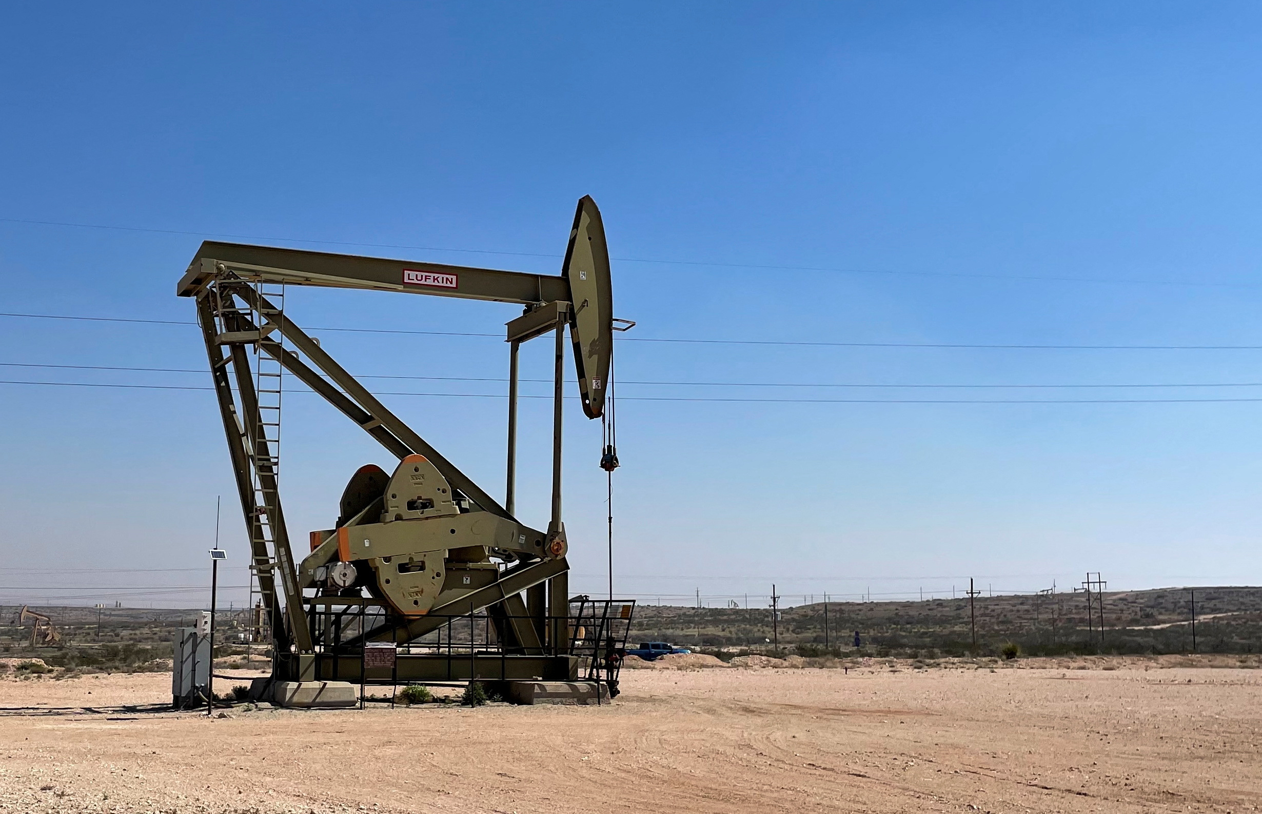 An oil pumpjack is pictured in the Permian basin, Loco Hills regions, New Mexico, U.S., April 6, 2023. 