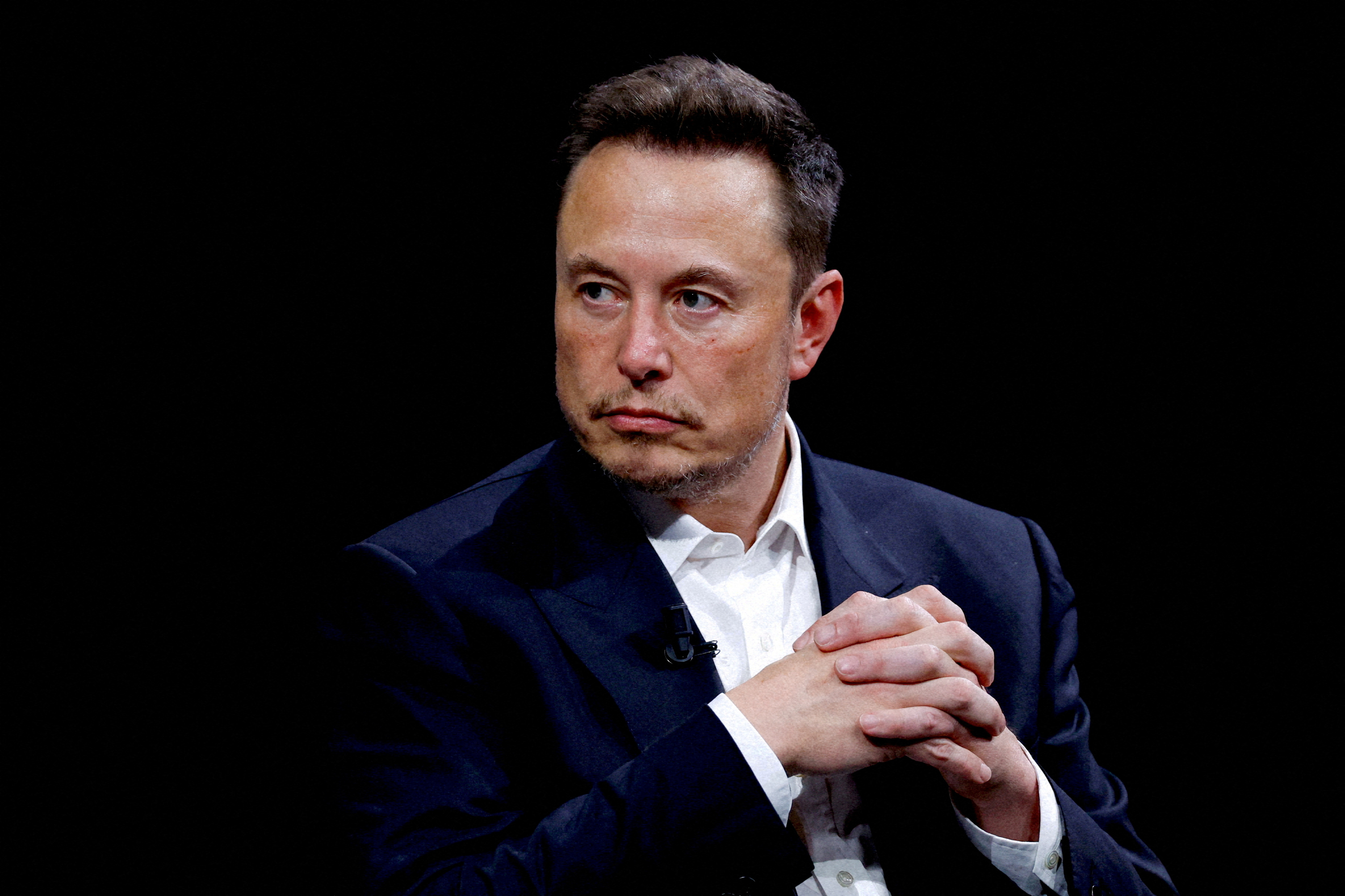 FILE PHOTO: Elon Musk, CEO of SpaceX and Tesla and owner of X, formerly known as Twitter, attends the Viva Technology conference dedicated to innovation and startups at the Porte de Versailles exhibition centre in Paris, France, June 16, 2023. 