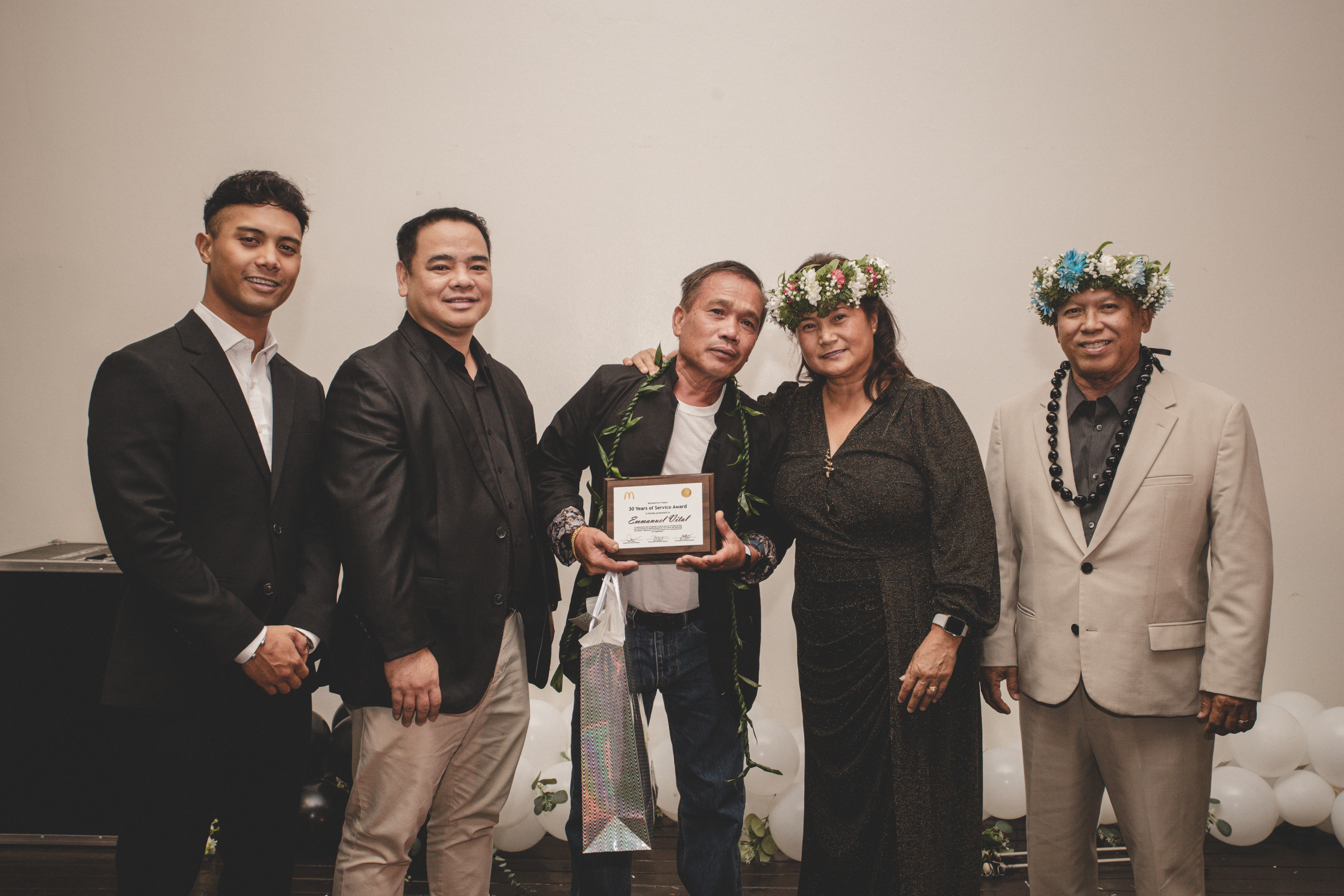 30 Years Service plaque awarded to Emmanual Vital.