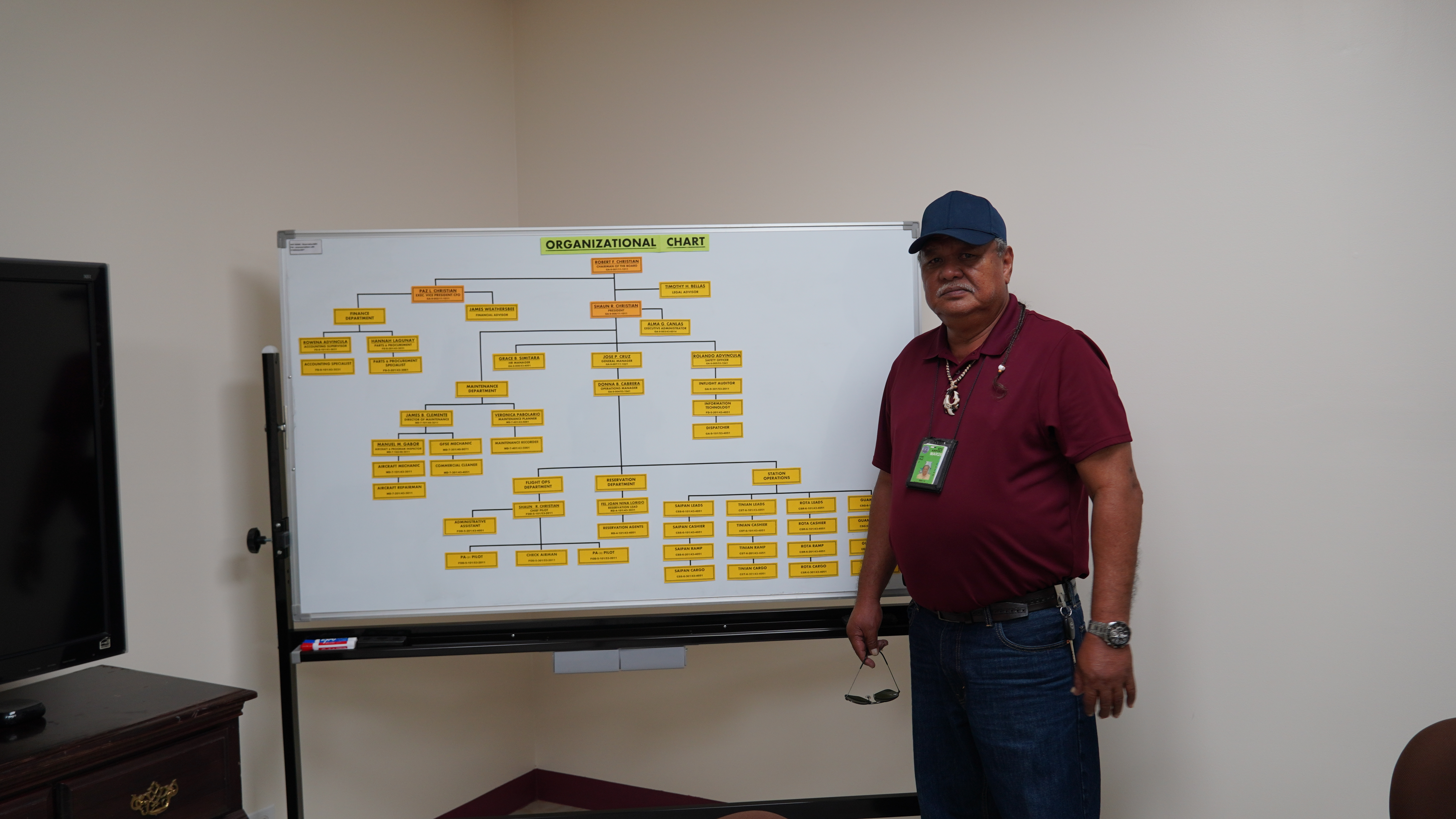 Jose "Joe" Cruz inside the conference room.