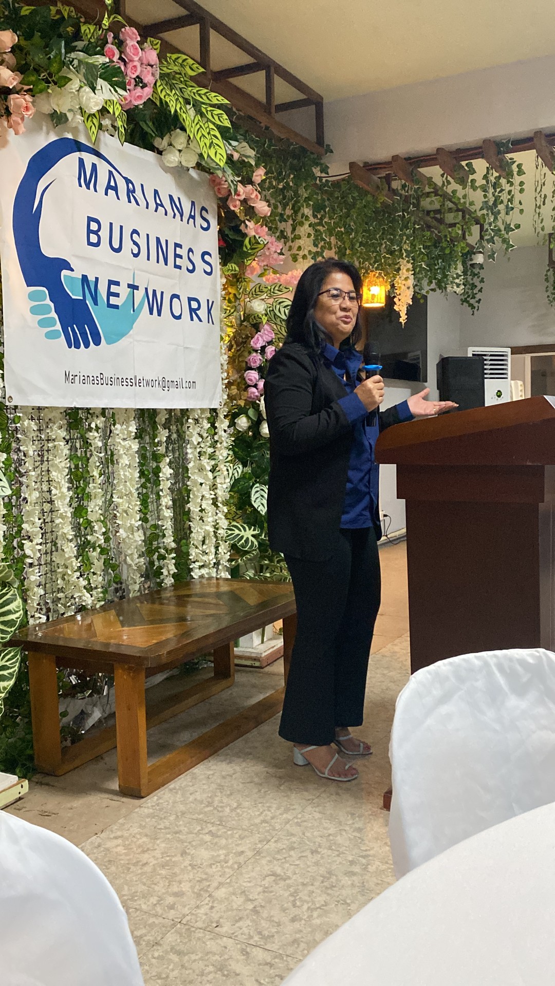 Commerce Secretary Remy Mafnas speaks during a “collaborative dialogue” organized by the Marianas Business Network at Pepoy’s Restaurant on Thursday, Feb. 13, 2025.