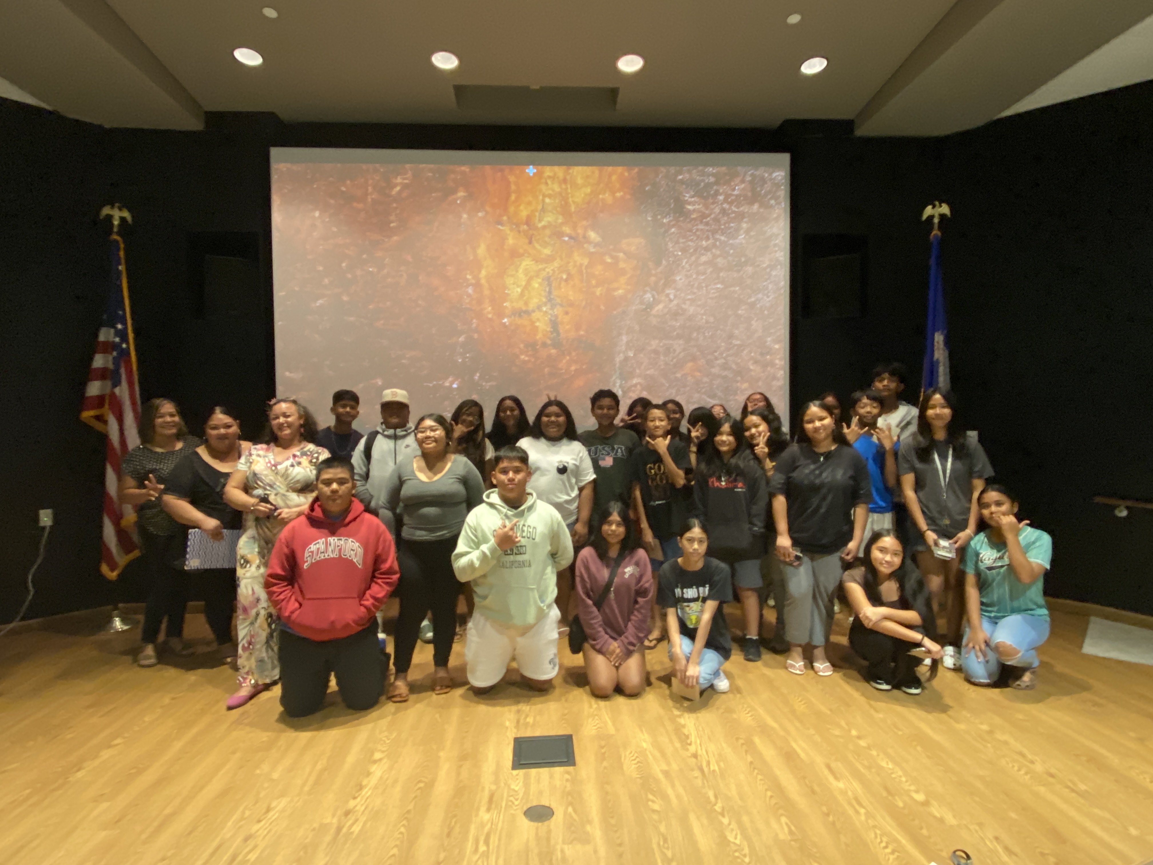 Seventh and 8th graders from Chacha Ocean View Middle School were present at the film screening.