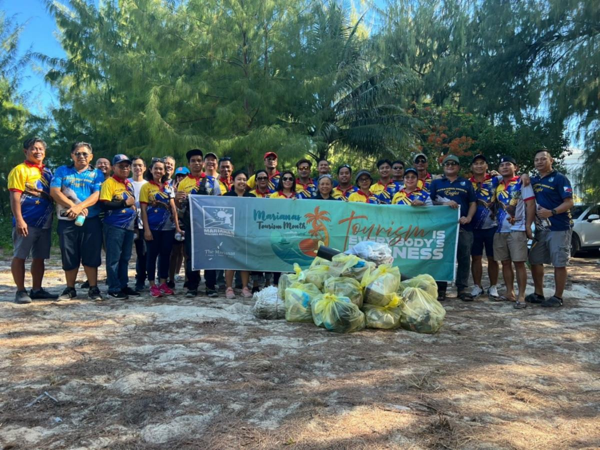 Saipan Magalahi Eagles Club joins the Marianas Tourism Month cleanup on May 24, 2025, at Makaka Beach in Garapan, Saipan.