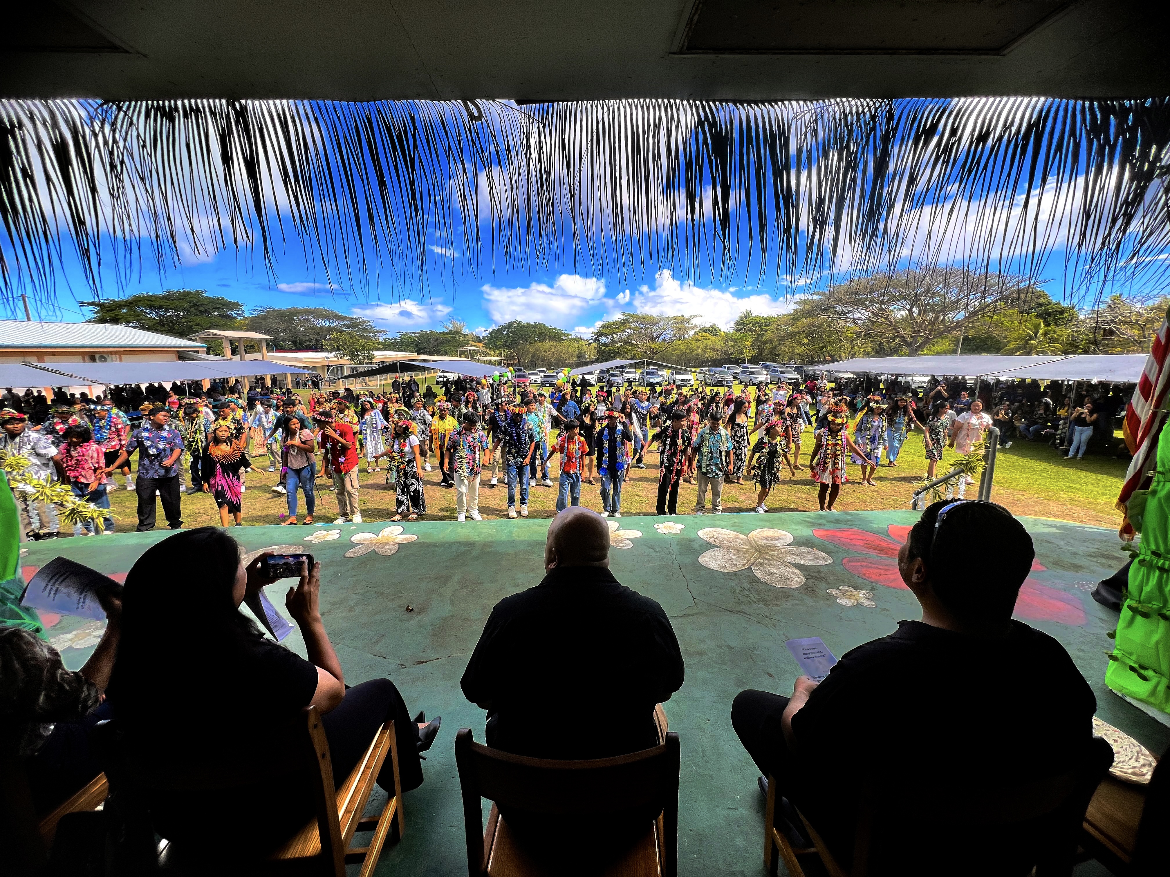 Tanapag Middle School’s eighth graders paid tribute to their parents and school community with a special performance on Thursday, May 29 at their campus during a promotion ceremony. 