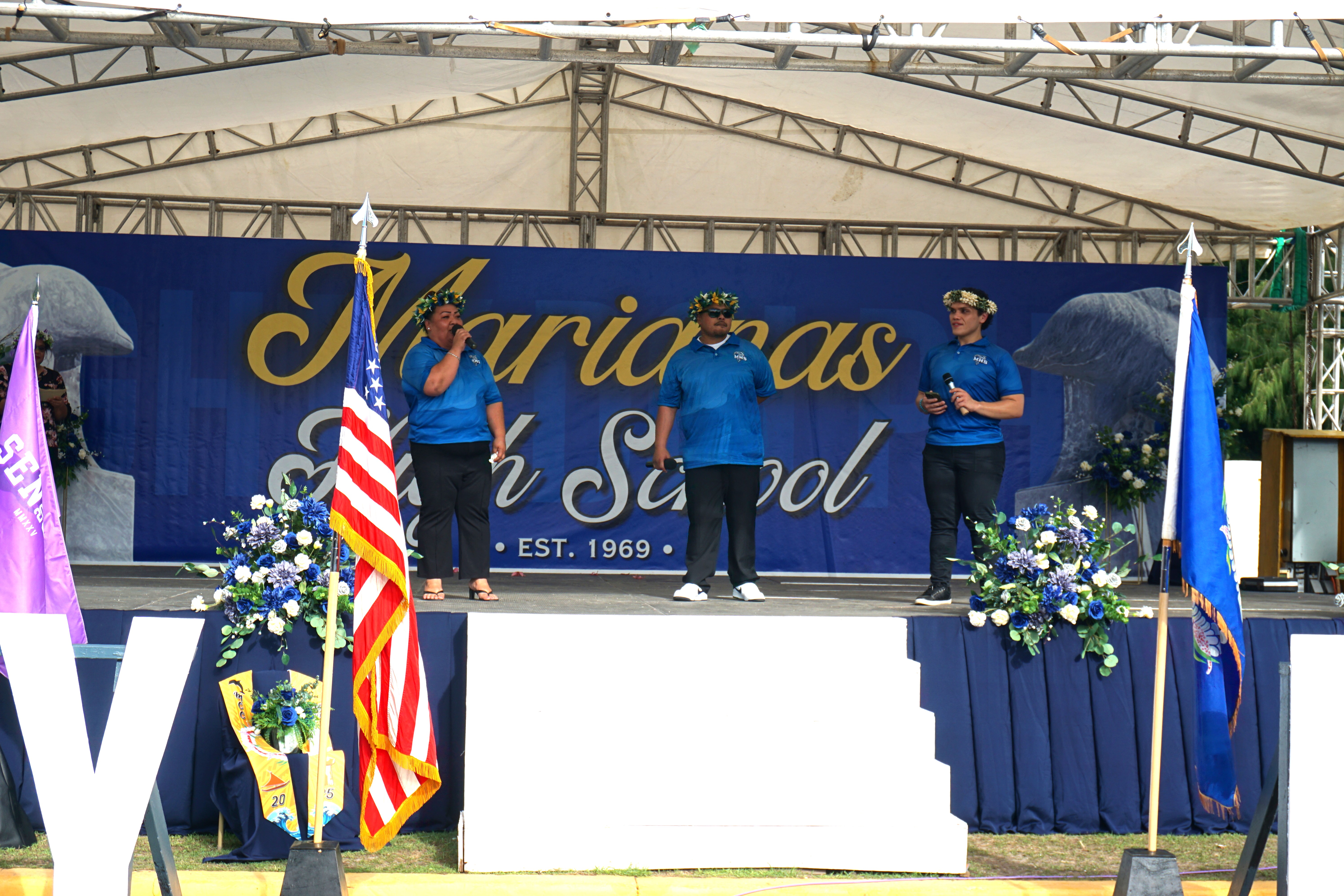 From left, acting MHS Principal Melanie Rdiall, Vice Principal Preston Basa, and Vice Principal Romolo Orsini.